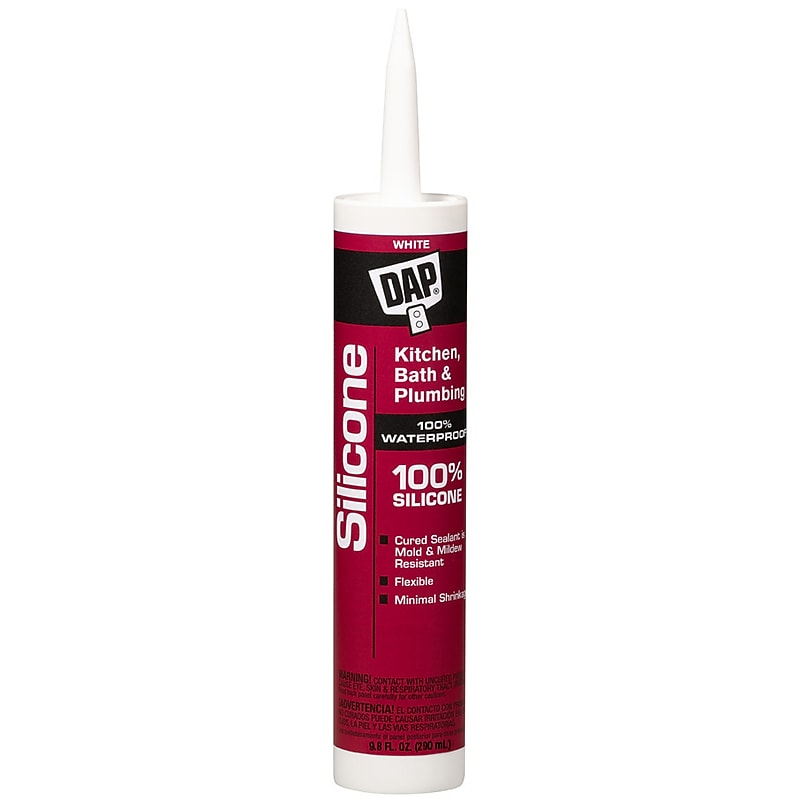 Dap Kitchen & Bath Silicone Rubber Sealant, 9.8 oz., White (7079808640) image 1