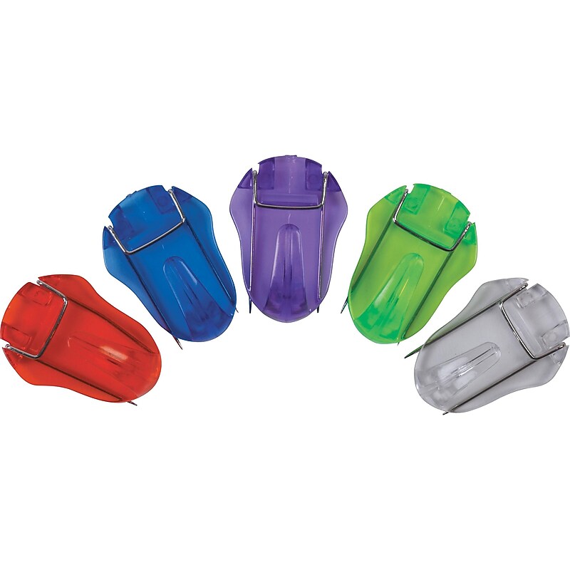 Staples 1" Cubicle Hooks, Small, Assorted Colors, 5/Pack (44443) image 1