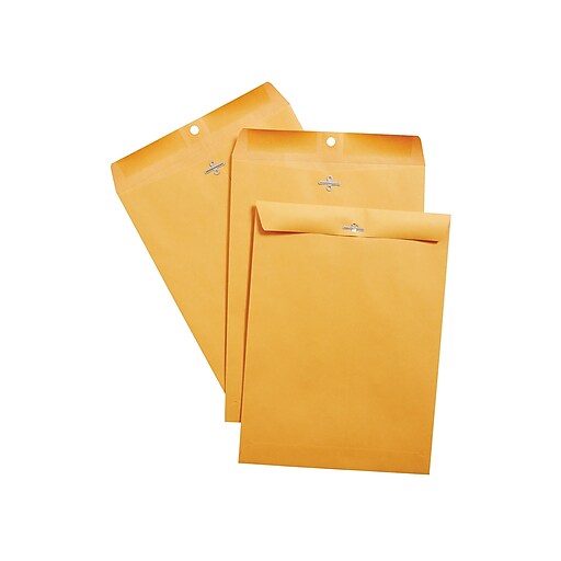 Staples Brown Kraft Clasp 9" x 12" Envelopes, 100/Box Staples