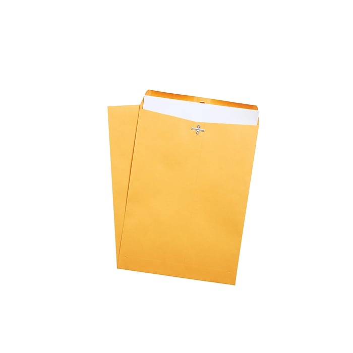 Staples Kraft Clasp & Moistenable Glue Catalog Envelopes, 9