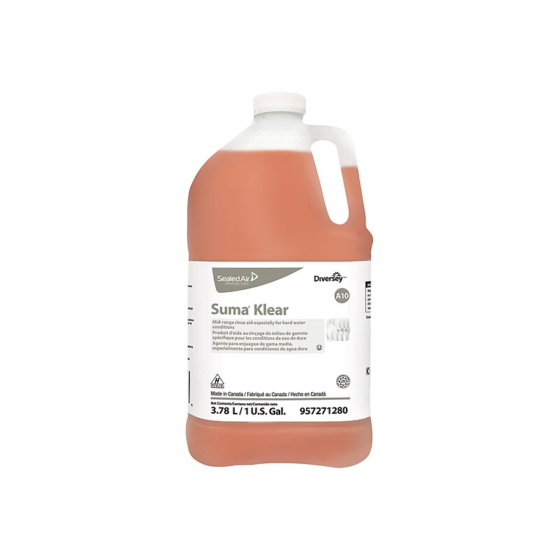Diversey Suma Klear A10 Dishwasher Detergent Liquid, 128 oz., 4/Carton (957271280) image 1