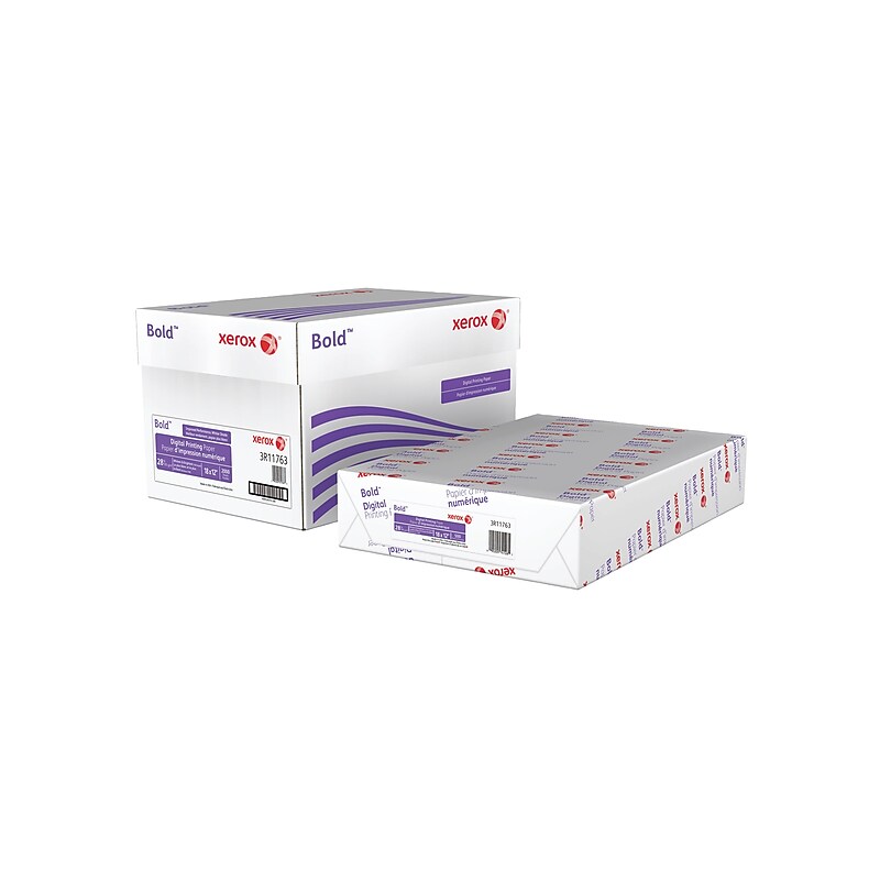 Xerox Bold Digital 18" x 12" Color Copy Paper, 28 lbs., 100 Brightness, 500 Sheets/Ream, 4 Reams/Carton (3R11763) image 1