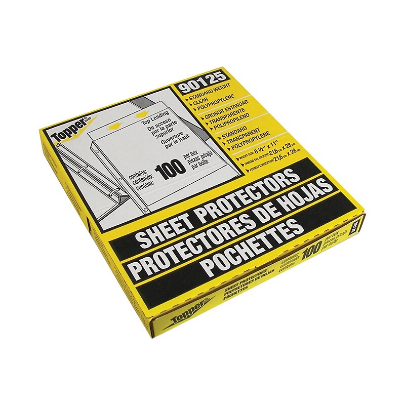 C-Line Topper Standard Weight Sheet Protectors, 8-1/2" x 11", Clear, 100/Box (90125) (CLI90125) image 1