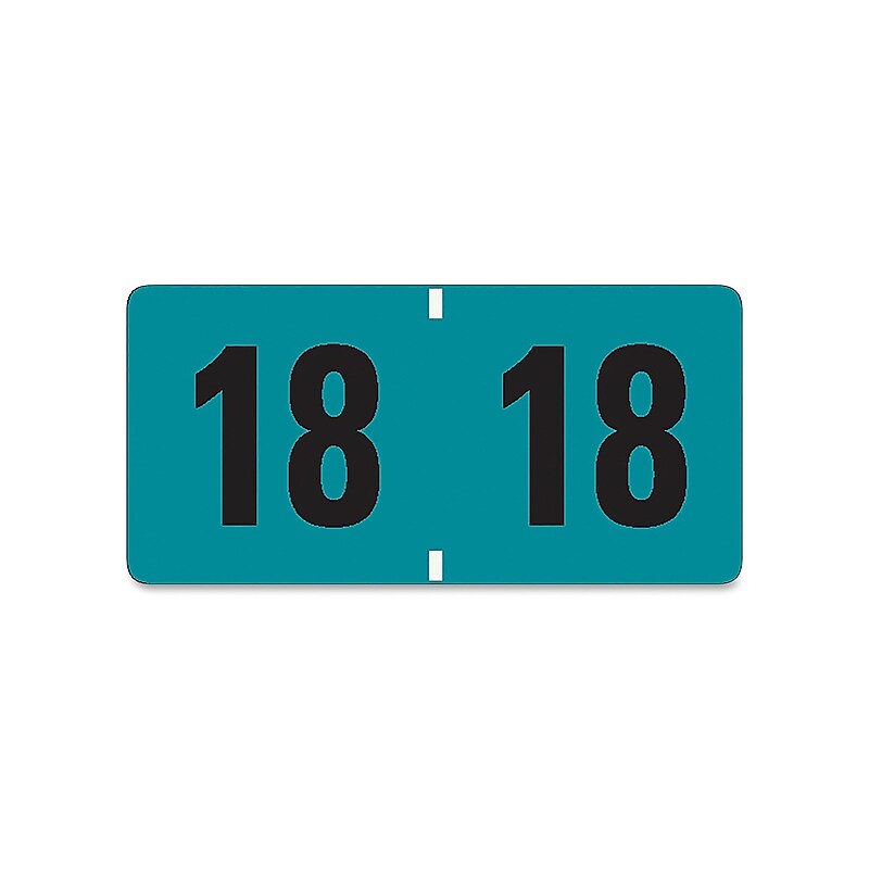 Smead ETYJ Color Coding Labels, 3/4" x 1 1/2", Light Blue with White Numerals, 500/Roll (68318) image 1