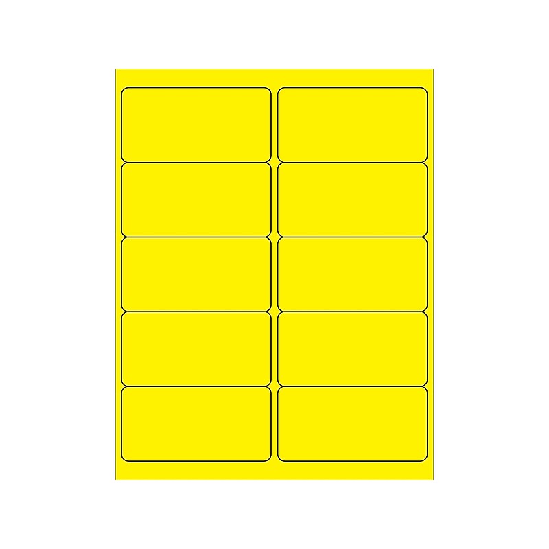 Tape Logic Laser Identification & Color Coding Labels, 2" x 4", Fluorescent Yellow, 1000 Labels/Carton (LL178YE) image 1