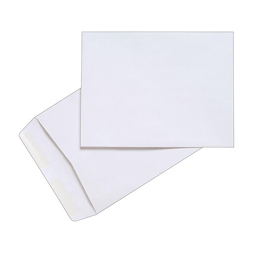 Staples Moistenable Glue Catalog Envelopes, 9.5"L x 12.5"H, White, 100