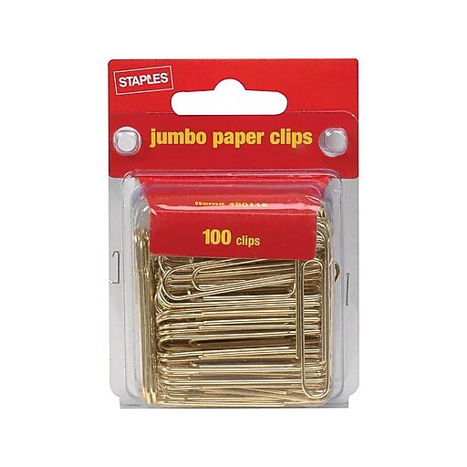 Staples Jumbo Paper Clips, Gold, 100/Pack (32012) at Staples