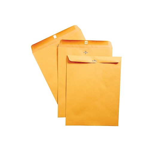 Staples Clasp Envelopes, 10" x 15", Brown Kraft, 100/Box (535021/19814) at Staples