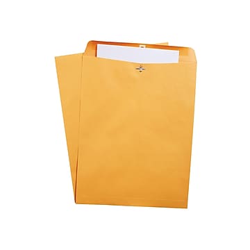 Staples Clasp & Moistenable Glue Catalog Envelopes, 10"L x 15"H, Brown, 100/Box (535021/19814)