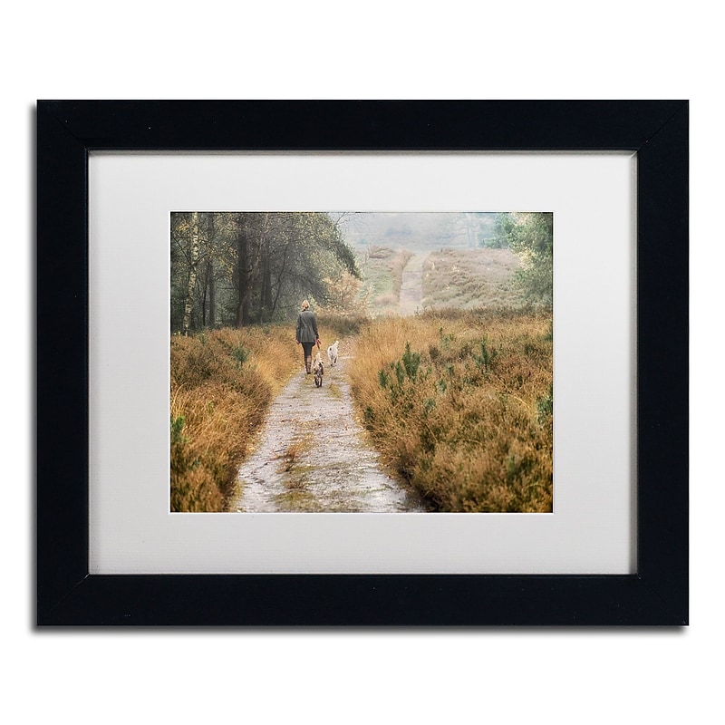 Trademark Fine Art Cora Niele 'Walking the Dogs' 11" x 14" Matted Framed (190836316922) image 1