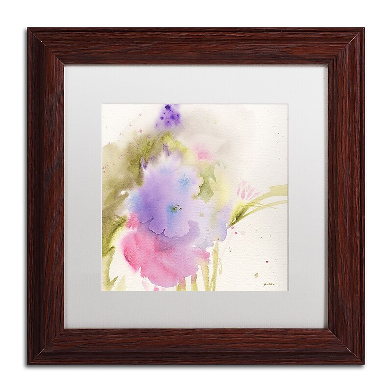 Trademark Fine Art Sheila Golden 'Purple Blooming' 11" x 11" Matted Framed Art Print (190836241132) image 1