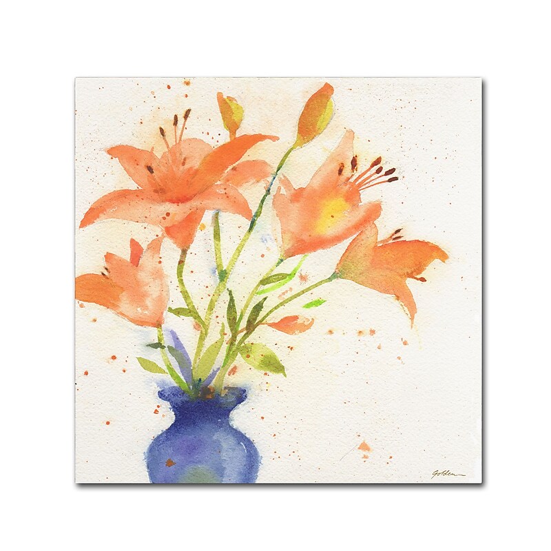 Trademark Fine Art Sheila Golden 'Tiger Lily Bouquet' 14" x 14" Canvas Stretched (190836240296) image 1