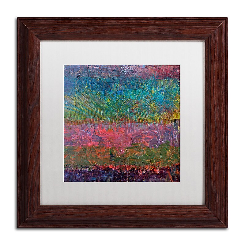 Trademark Fine Art Michelle Calkins 'Wildflowers' 11" x 11" Matted Framed Art Print (190836070329) image 1