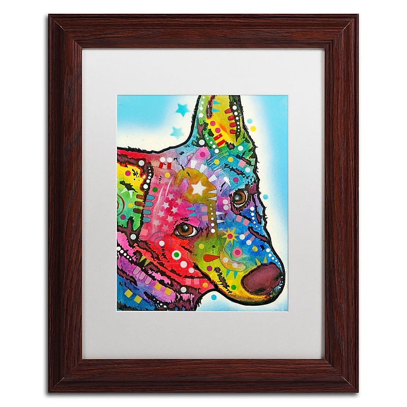Trademark Fine Art Dean Russo 'Aussie Sheep Dog' 11" x 14" Matted Framed Art Print (190836136957) image 1