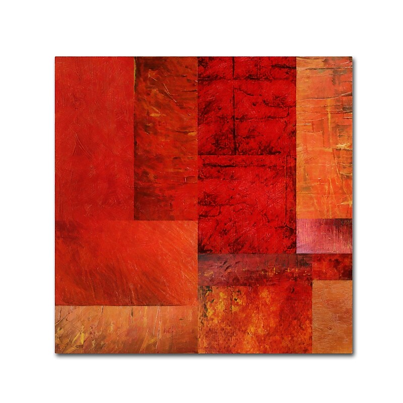 Trademark Fine Art Michelle Calkins 'Essence of Red' 14" x 14" Canvas Stretched (190836071500) image 1