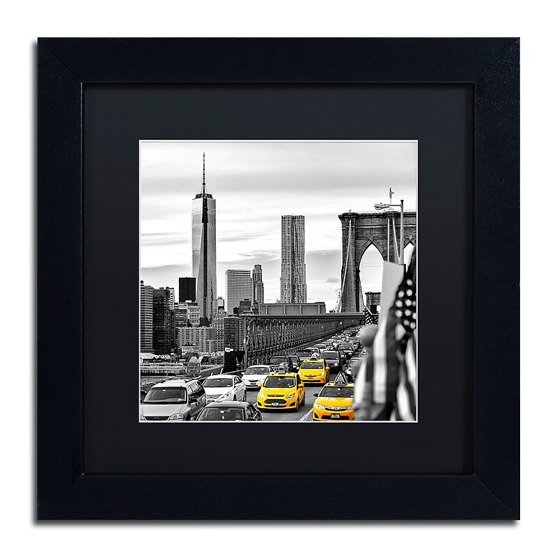 Trademark Fine Art Philippe Hugonnard 'Taxis in New York' 11" x 11" Matted Framed Art Print (190836121168) image 1