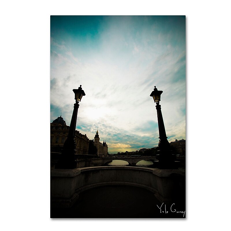 Trademark Fine Art Yale Gurney 'Paris Deux - Gates of Seine' 12" x 19" Canvas Stretched (190836242511) image 1