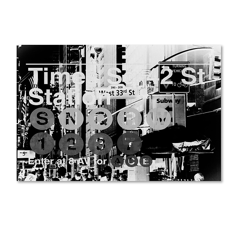 Trademark Fine Art Philippe Hugonnard 'Subway City Art NYC II' 12" x 19" Canvas Stretched (886511952072) image 1