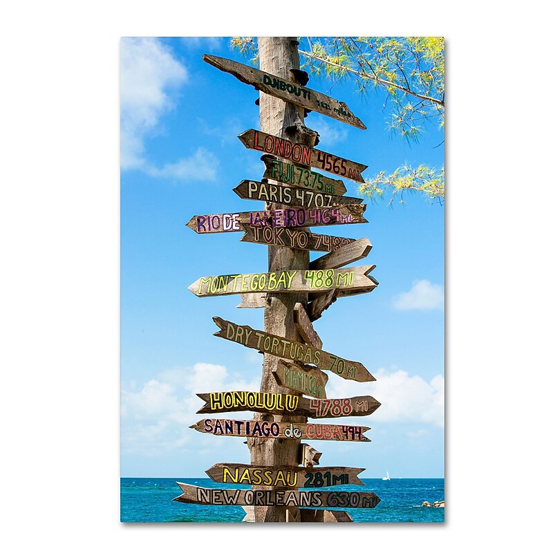 Trademark Fine Art Philippe Hugonnard 'Destination Signs' 12" x 19" Canvas Stretched (190836051236) image 1