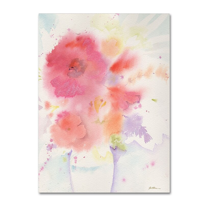 Trademark Fine Art Sheila Golden 'The White Vase' 14" x 19" Canvas Stretched (190836241378) image 1