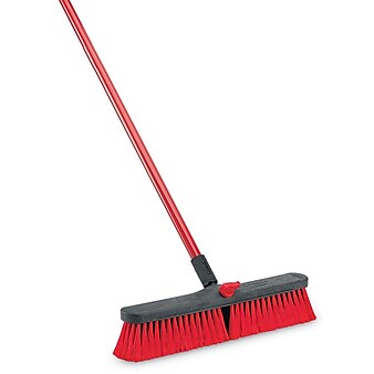 Libman 18” Multi-Surface Push Broom, Steel Handle, 4 Pack (#804)