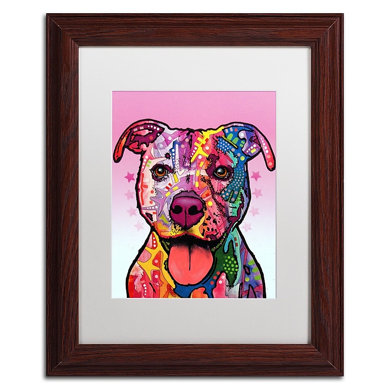 Trademark Fine Art Dean Russo 'Cherish The Pitbull' 11" x 14" Matted Framed Art Print (190836146550) image 1