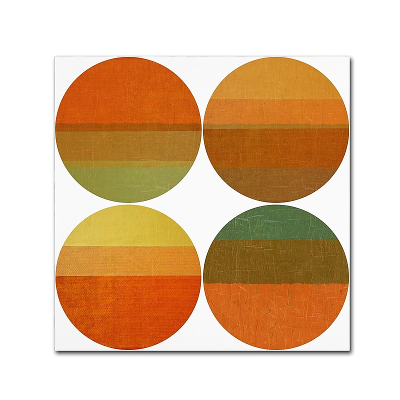 Trademark Fine Art Michelle Calkins 'Four Suns' 14" x 14" Canvas Stretched Art Print (190836072781) image 1