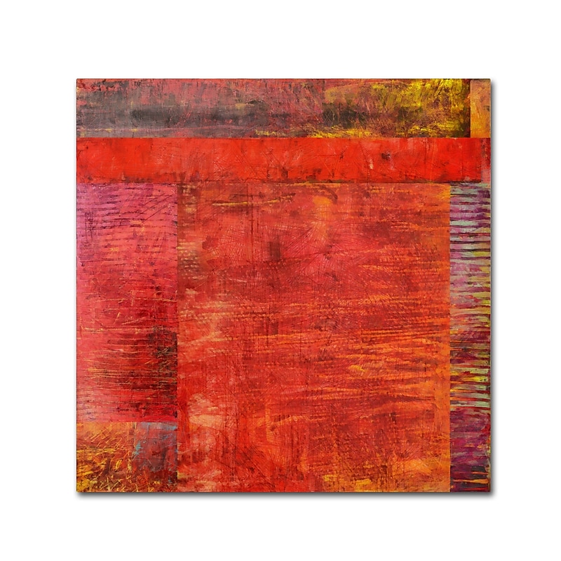 Trademark Fine Art Michelle Calkins 'Essence of Red 2' 18" x 18" Canvas Stretched (190836071999) image 1