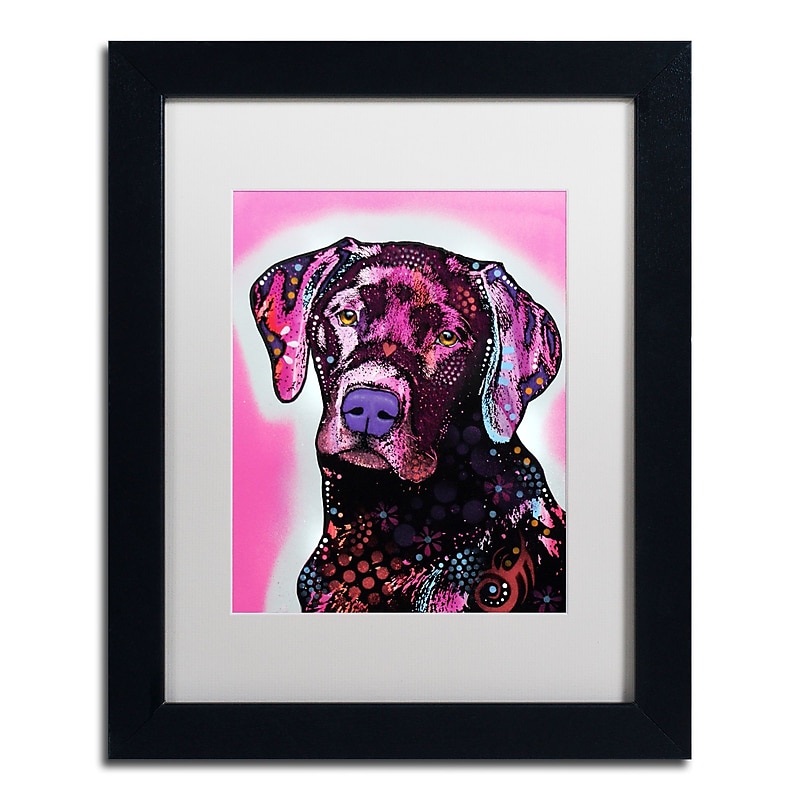 Trademark Fine Art Dean Russo 'Black Lab' 11" x 14" Matted Framed Art Print (190836149742) image 1