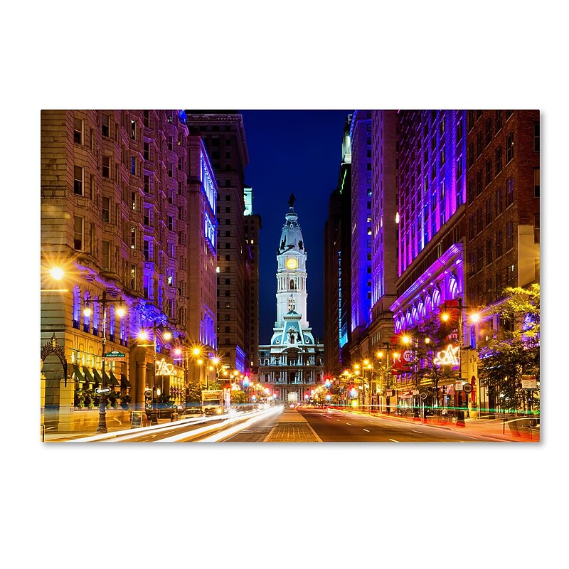Trademark Fine Art Philippe Hugonnard 'City Hall Philadelphia' 12" x 19" Canvas Stretched Art Print (190836047819) image 1