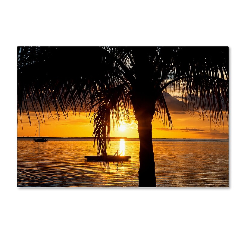 Trademark Fine Art Philippe Hugonnard 'Peaceful Sunset' 12" x 19" Canvas Stretched Art Print (190836119400) image 1