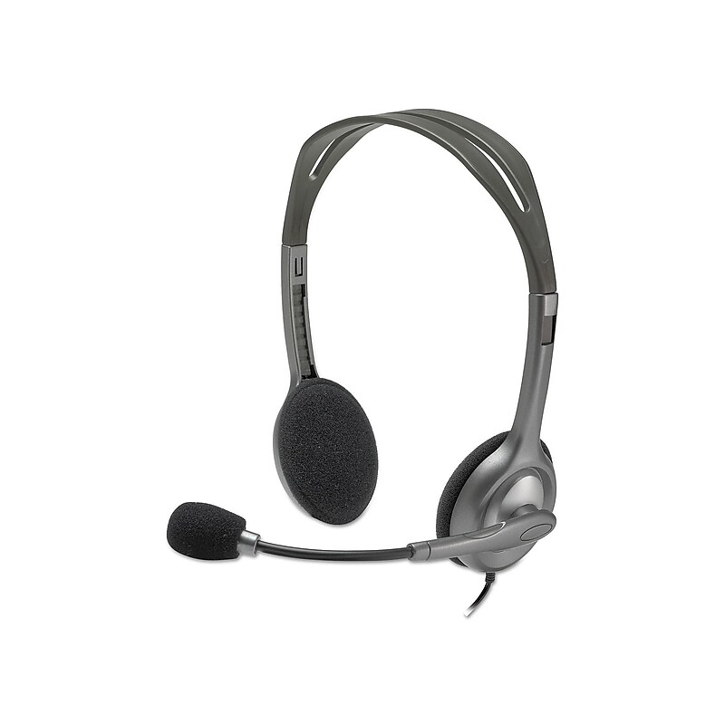 Logitech H111 3.5mm Stereo Computer Headset, On-Ear, Black (981-000612) image 1