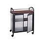 Safco Impromptu 34"W x 21.25"D Laminate Refreshment Cart, Black/Cherry (8966BL)~#|#~sp46038230_sc7