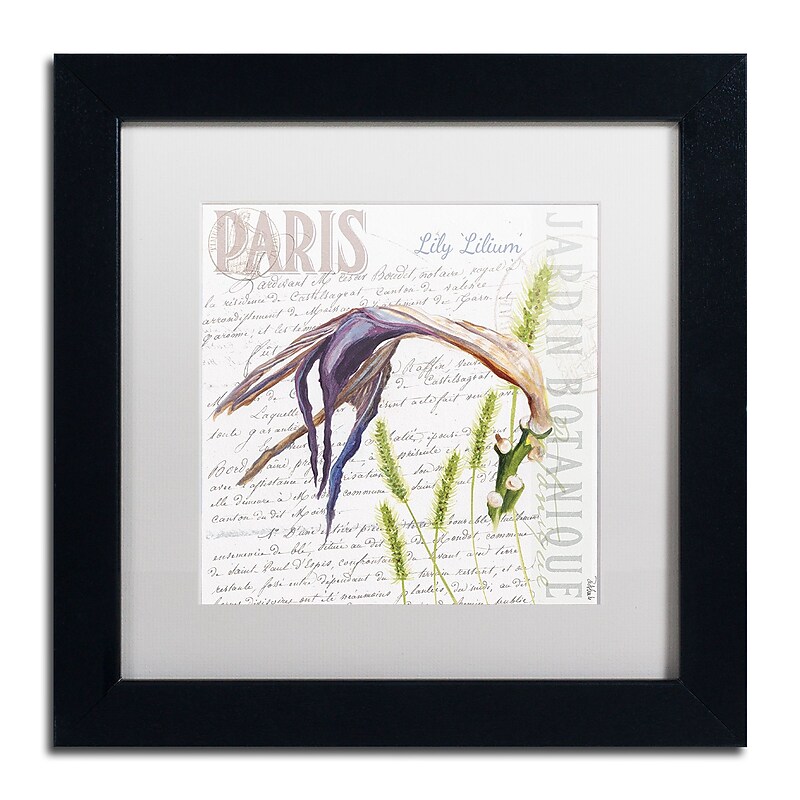 Trademark Fine Art Jennifer Redstreake 'Paris Botanique Lily Purple' 11" x 11" Matted Framed (886511944176) image 1