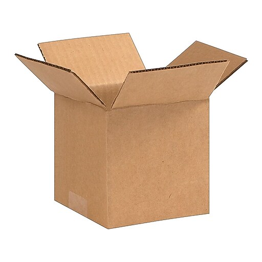 5" x 5" x 5" Shipping Boxes, ECT Rated, Kraft, 25/Pack (BS050505) Staples