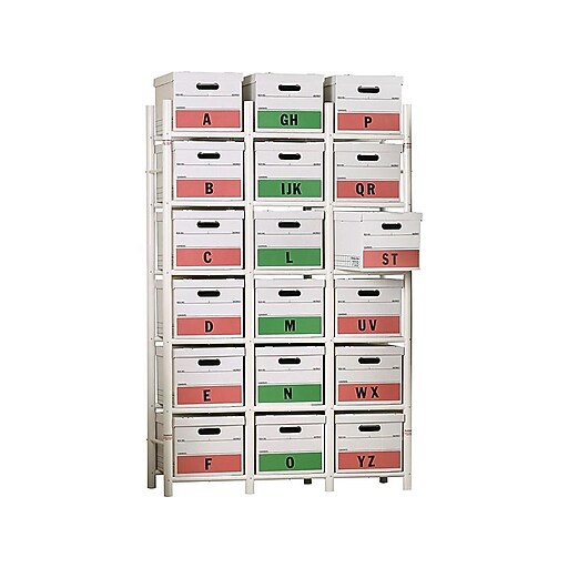 Bin Warehouse 18File Box Storage System, Holds boxes up to 11"H x 13"W