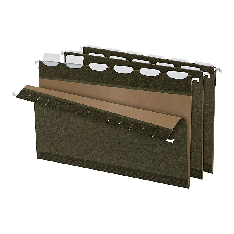 Pendaflex Ready-Tab Hanging File Folders, 6-Tab, Legal Size, Standard Green, 25/Box (PFX 42591) image 1