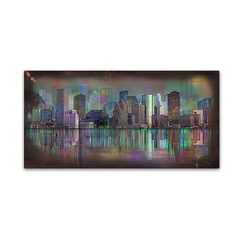 Trademark Fine Art Ellicia Amando 'Houston' 10" x 19" Canvas Stretched (190836278589) image 1