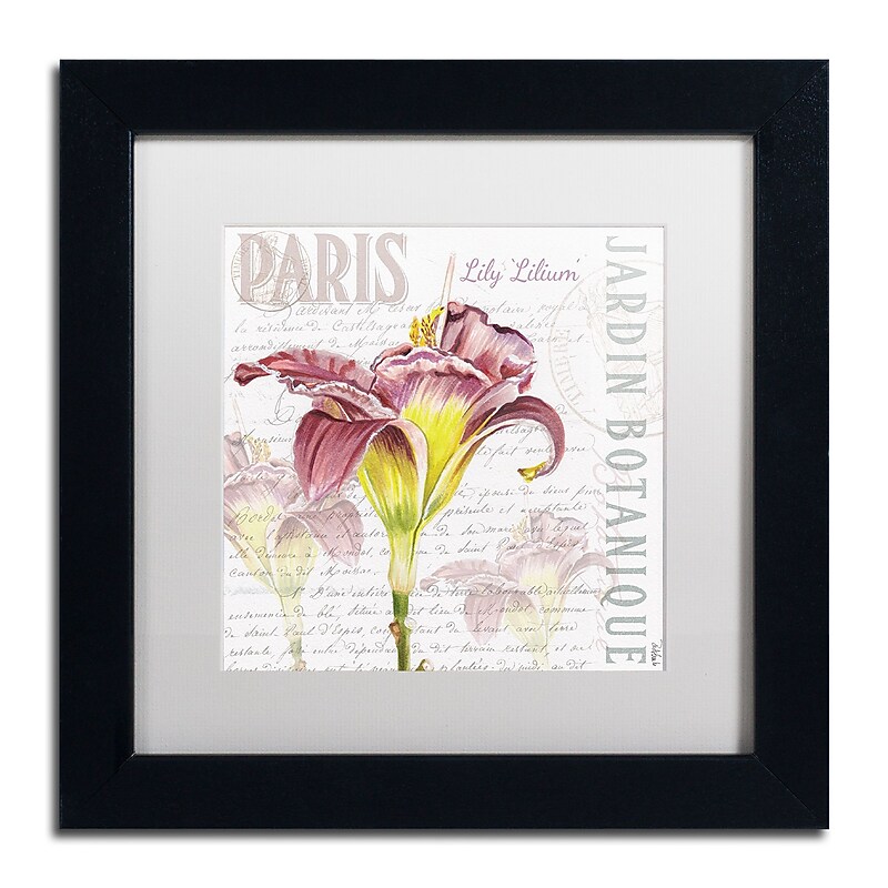 Trademark Fine Art Jennifer Redstreake 'Paris Botanique Lily Burgundy' 11" x 11" Matted Framed (886511944039) image 1