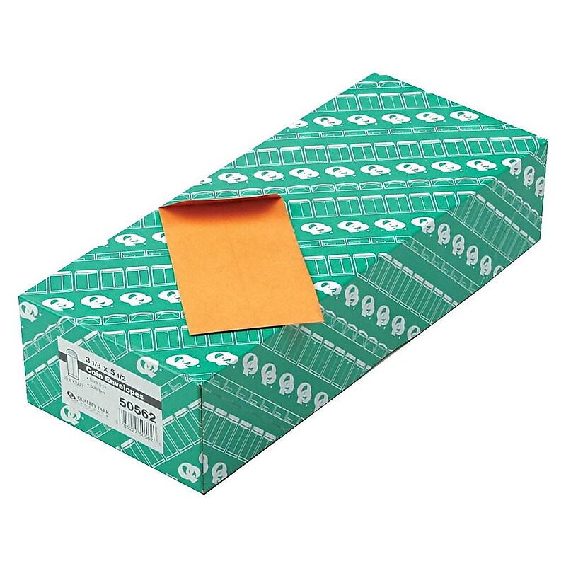Quality Park Kraft #5 1/2 Envelope 3 1/8" x 5 1/2", Brown, 500/Box (QUA50562) image 1