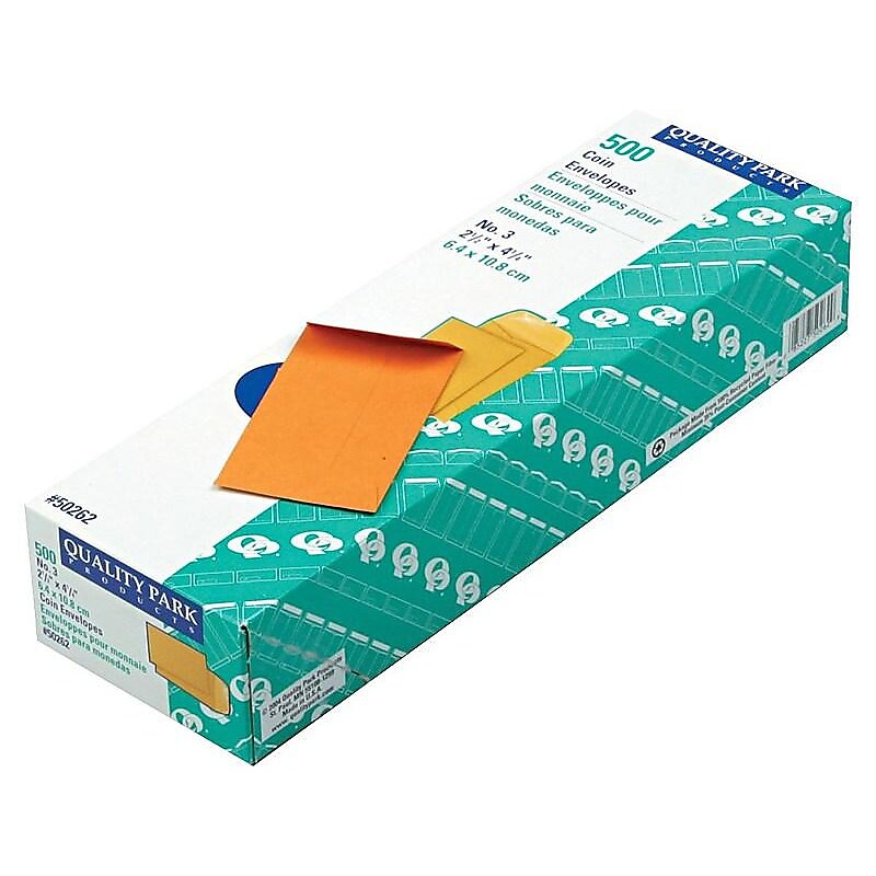 Quality Park Kraft #3 Envelope 2 1/2" x 4 1/4", Brown, 500/Box (QUA50262) image 1