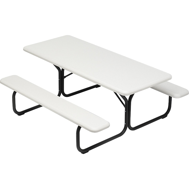 ICEBERG IndestrucTable TOO 1200 Series Picnic Table, Platinum (65923) image 1