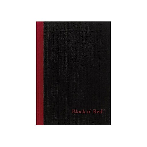 Oxford Black n' Red Notebook, 5.8" x 8.3", Sheets, Black (E66857) Staples
