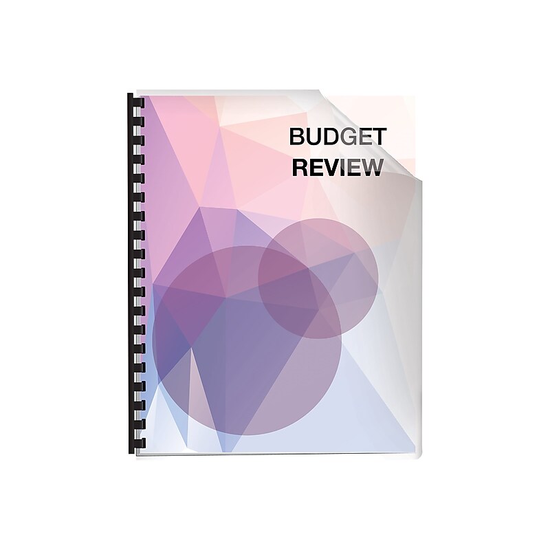 Fellowes Futura Presentation Covers Oversize, Frosted Presentation Covers, 8.75"W x 11.25"H, Clear, 25 Pack (5224201) image 1