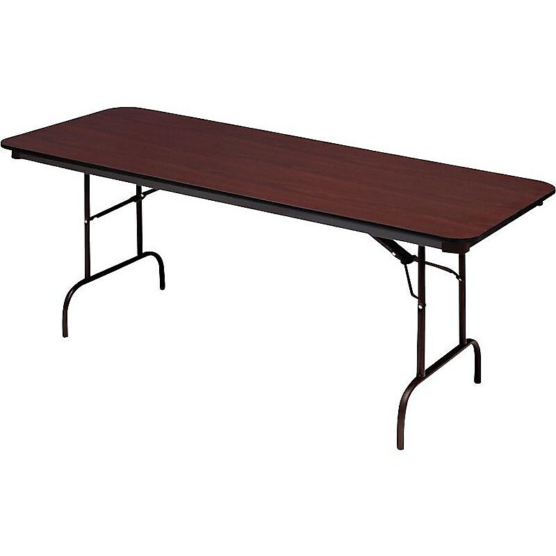 ICEBERG Premium Folding Table, 72" x 30", Mahogany (55224) image 1