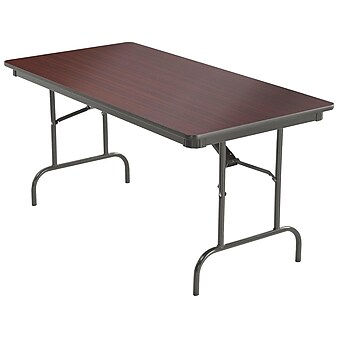 ICEBERG Premium Folding Table, 60" x 30", Mahogany (55214)