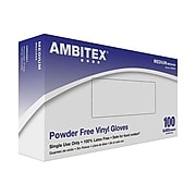 Ambitex V5201 Series Vinyl Food Service Gloves, Medium, 100/Box, Disposable, 10 Boxes/Carton (VMD5201)