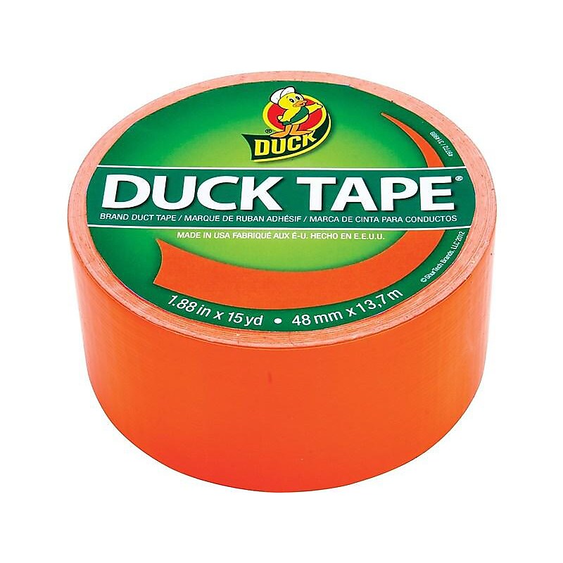 Duck Heavy Duty Duct Tape, 1.88" x 15 Yds., Neon Orange (1265019) image 1