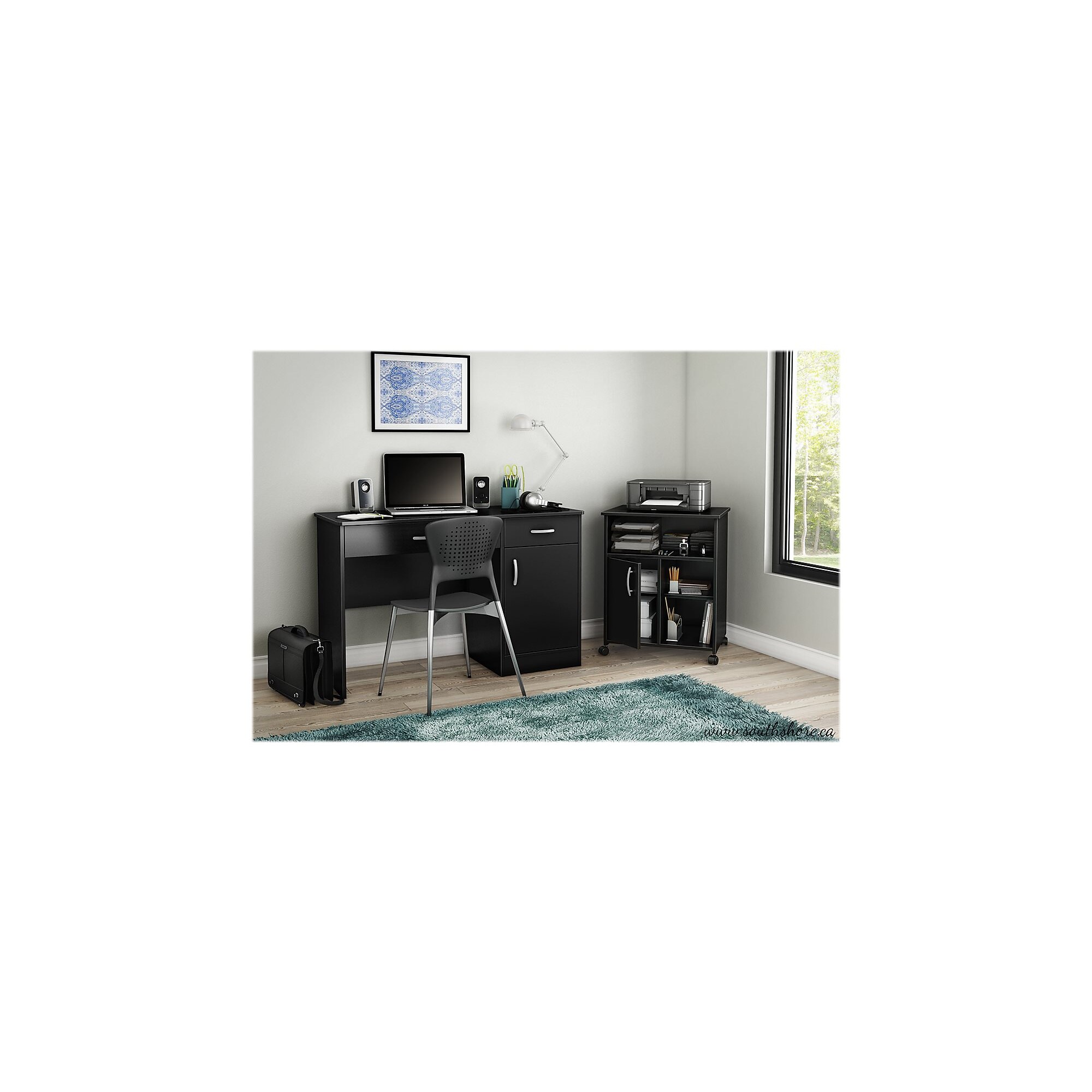 South Shore Axess Printer Cart, Pure Black (7270691) Sansujyuku sansujyuku.com