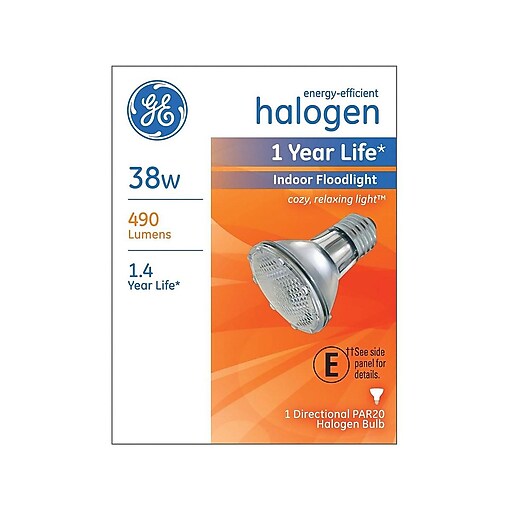 GE Compact PAR20 38 Watts Soft White Halogen Bulb (69163) Staples